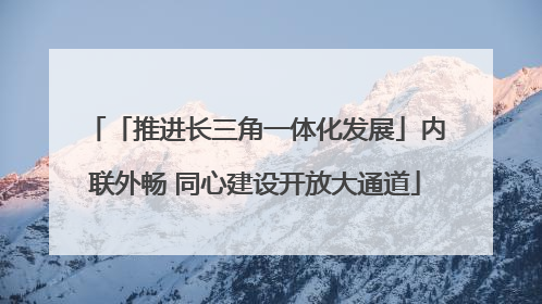 「推进长三角一体化发展」内联外畅 同心建设开放大通道