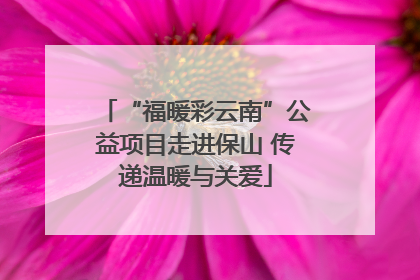 “福暖彩云南”公益项目走进保山 传递温暖与关爱