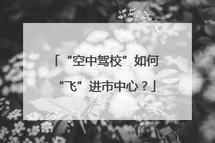 “空中驾校”如何“飞”进市中心？