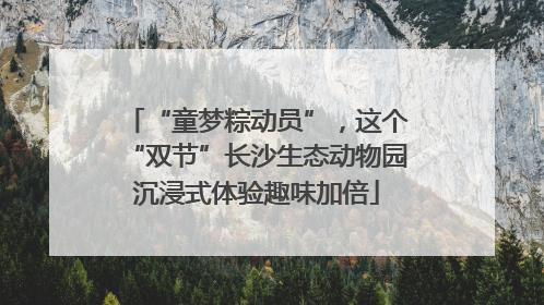 “童梦粽动员”，这个“双节”长沙生态动物园沉浸式体验趣味加倍