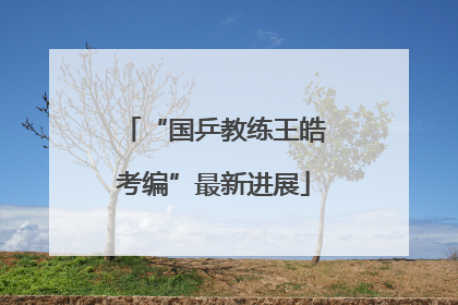 “国乒教练王皓考编”最新进展