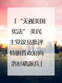 “无视美国宪法” 美民主党议员批评特朗普政府向洛杉矶派兵