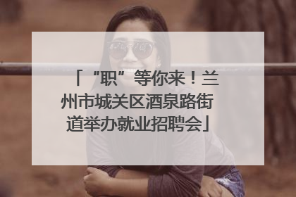 “职”等你来！兰州市城关区酒泉路街道举办就业招聘会