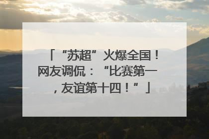 “苏超”火爆全国！网友调侃：“比赛第一，友谊第十四！”