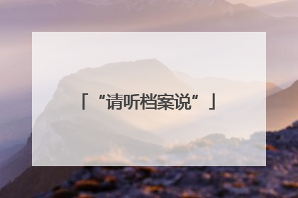 “请听档案说”