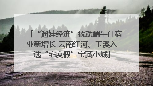 “遛娃经济”撬动端午住宿业新增长 云南红河、玉溪入选“宅度假”宝藏小城