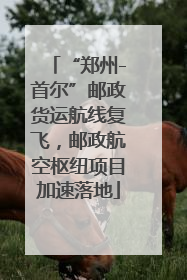 “郑州-首尔”邮政货运航线复飞，邮政航空枢纽项目加速落地