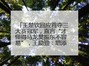 王楚钦回应首夺三大赛冠军，直言“才懂得马龙樊振东不容易”，王励勤：增添很大信心
