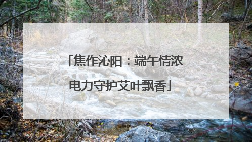 焦作沁阳：端午情浓 电力守护艾叶飘香