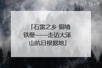 石雷之乡 铜墙铁壁——走访大泽山抗日根据地