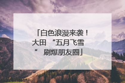 白色浪漫来袭！大田 “五月飞雪” 刷爆朋友圈