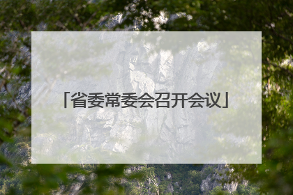 省委常委会召开会议
