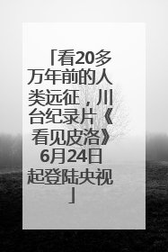 看20多万年前的人类远征，川台纪录片《看见皮洛》6月24日起登陆央视