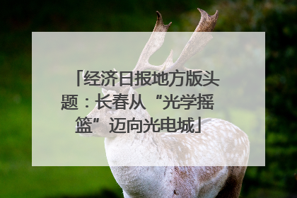 经济日报地方版头题：长春从“光学摇篮”迈向光电城
