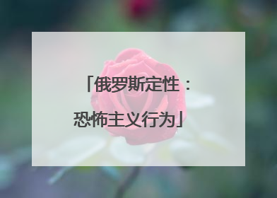 俄罗斯定性：恐怖主义行为
