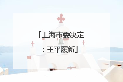 上海市委决定：王平履新