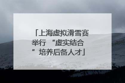 上海虚拟滑雪赛举行 “虚实结合”培养后备人才