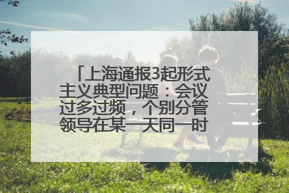 上海通报3起形式主义典型问题：会议过多过频，个别分管领导在某一天同一时段需参加3个会议