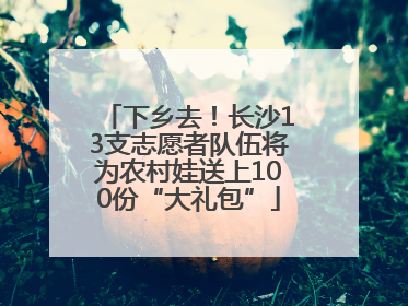 下乡去！长沙13支志愿者队伍将为农村娃送上100份“大礼包”