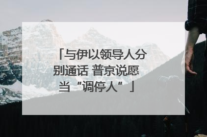 与伊以领导人分别通话 普京说愿当“调停人”