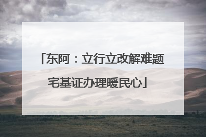 东阿：立行立改解难题 宅基证办理暖民心