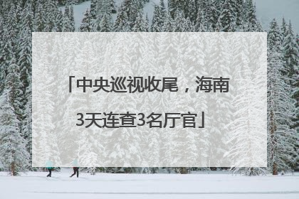 中央巡视收尾，海南3天连查3名厅官