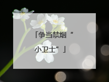 争当禁烟“小卫士”