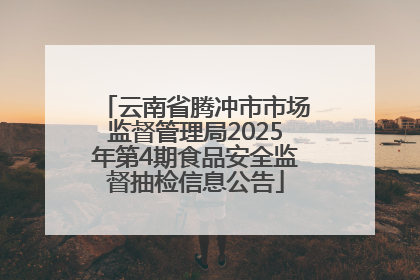 云南省腾冲市市场监督管理局2025年第4期食品安全监督抽检信息公告