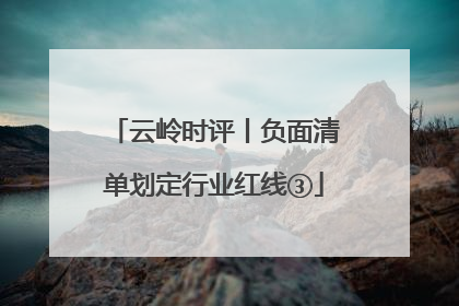 云岭时评丨负面清单划定行业红线③