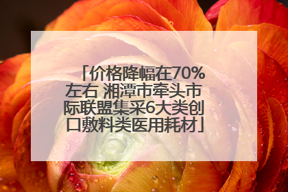 价格降幅在70%左右 湘潭市牵头市际联盟集采6大类创口敷料类医用耗材