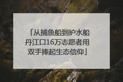 从捕鱼船到护水船 丹江口16万志愿者用双手捧起生态信仰