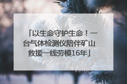 以生命守护生命！一台气体检测仪陪伴矿山救援一线劳模16年