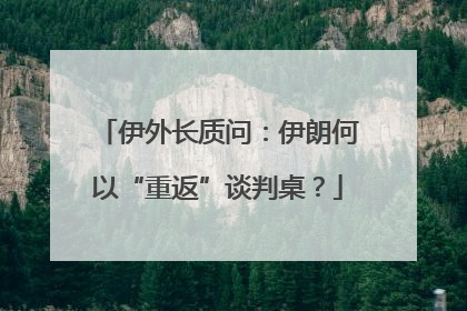 伊外长质问：伊朗何以“重返”谈判桌？