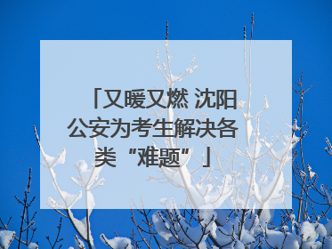 又暖又燃 沈阳公安为考生解决各类“难题”
