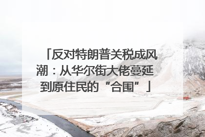 反对特朗普关税成风潮：从华尔街大佬蔓延到原住民的“合围”
