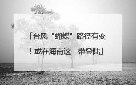 台风“蝴蝶”路径有变！或在海南这一带登陆