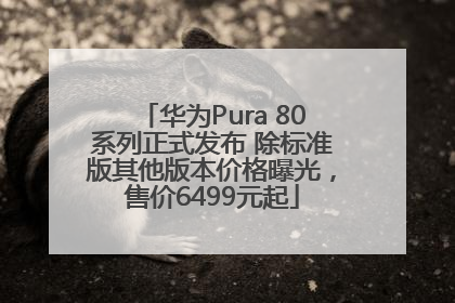 华为Pura 80系列正式发布 除标准版其他版本价格曝光，售价6499元起
