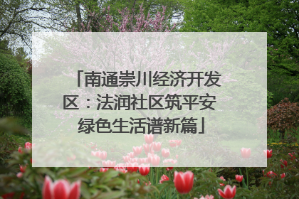 南通崇川经济开发区：法润社区筑平安 绿色生活谱新篇