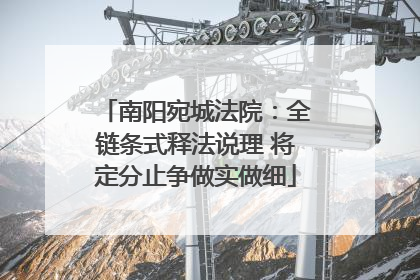 南阳宛城法院：全链条式释法说理 将定分止争做实做细