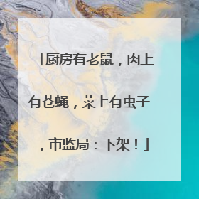 厨房有老鼠，肉上有苍蝇，菜上有虫子，市监局：下架！
