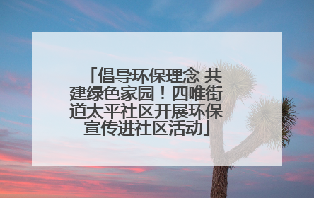 倡导环保理念 共建绿色家园！四唯街道太平社区开展环保宣传进社区活动