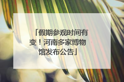 假期参观时间有变！河南多家博物馆发布公告