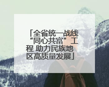 全省统一战线“同心共富”工程 助力民族地区高质量发展