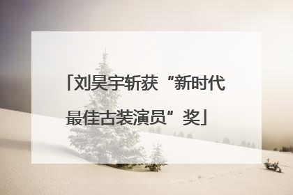 刘昊宇斩获“新时代最佳古装演员”奖