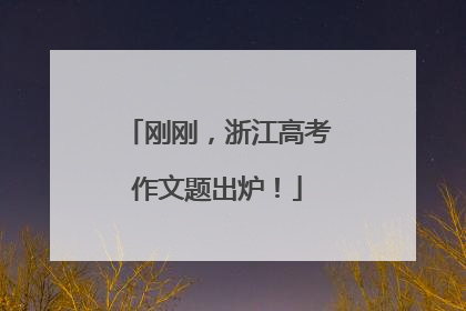 刚刚，浙江高考作文题出炉！