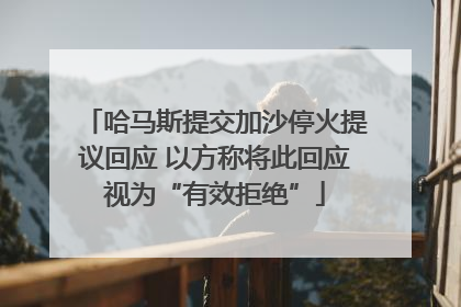 哈马斯提交加沙停火提议回应 以方称将此回应视为“有效拒绝”