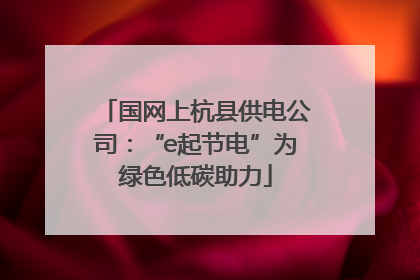国网上杭县供电公司：“e起节电”为绿色低碳助力