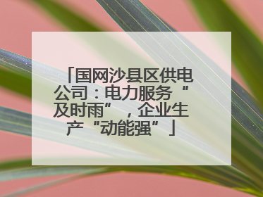 国网沙县区供电公司：电力服务“及时雨”，企业生产“动能强”