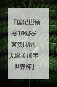 国足世预赛18强赛客负印尼 无缘美加墨世界杯