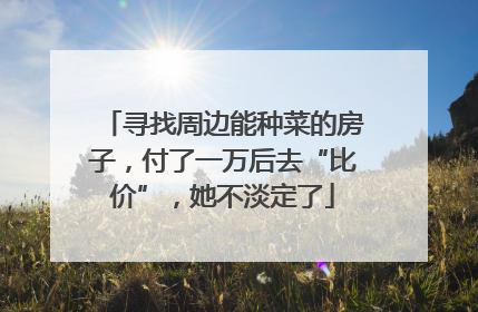 寻找周边能种菜的房子，付了一万后去“比价”，她不淡定了